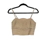 Jason Wu Linen Blend Tan Eyelet Cami Tank Crop Top 2 Photo 1