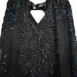 Vintage Right Choice Silk Beaded Gown Black Evening Dress 1980s Made in India Size 6 Photo 6