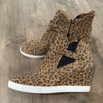 Linea Paolo Leopard High Top Wedge Sneakers Booties‎ Zip Ankle Boots 11M School Brown Size 11 Photo 0