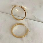 Thick Gold Hoop Earrings Medium Hoop Earrings, Gold Hoop Earrings Photo 3