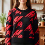 New MSGM Maglia Red and Black Wool Sweater Photo 0