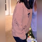 POL  tan distressed ripped chenille pullover sweater Photo 4