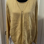 Sag Harbor  Vintage Layered Gold Long Sleeve Top in 1X Photo 0