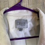 Vintage Dalia White Open Front Linen Blend Lined Jacket w/Lower Waist Po… Size M Photo 7