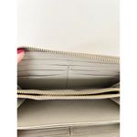 Prada Gray Beige Saffiano 100% Leather Zip Around Continental Wallet Women's Photo 11