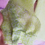 Banana Republic  NEON YELLOW GREEN ALLOVER LEOPARD PRINT SHEER POCKET FRONT TUNIC Photo 7