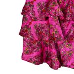 Olivaceous NWT Mini Skirt Womens M Pink Ruffle Tiered Floral Satin Boho Coquette Photo 1