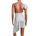 We Wore What  00 Asymmetrical Crystal Halter Tie One Shoulder Mini Dress 0 White Photo 10