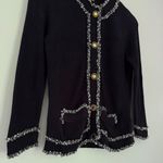 Tory Burch Women’s Button Front Long Sleeve Tweed Blazer Jacket Black Size XS Photo 3