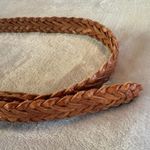 The Limited  Brown Leather Belt Woven Braided Silver Buckle Size S Vintage 90s Photo 2