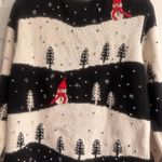 Talbots Embellished , Womens Ugly Christmas Sweater. Pine Trees and Snowmen Photo 2