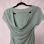 CAbi Mint Green Draped Back Short Sleeve Shirt Womens XS Top Blouse Summer Photo 7
