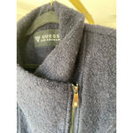 Guess  Los Angeles Wool Coat Navy Asymmetrical Zip Quiet Luxury Cottagecore Trend Photo 12