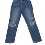 PacSun Distressed Button Fly High-Rise Straight Leg Cotton Denim Jeans Photo 0