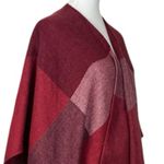 Woolrich Cozy Blanket Scarf Wrap Open Front Fringe Burgundy Pink Women One Size Photo 7