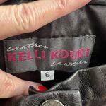 Vtg 90s Kelli Kouri Sz 6 Leather Pants Black Straight Bikercore Goth Punk Grunge Photo 7