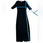 Camila Coelho Rayon Blend Minimal Clean Sweater Dress Black Knitted 3/4 Sleeve Photo 11