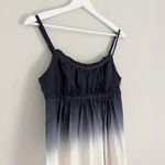 Loft NWT Ann Taylor Silk Ombre Spaghetti Strap Dress Blue White Yellow Size 0 Photo 2