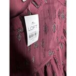 Loft Blouse Womens XS Metallic Dot Ruffle Mock Neck Long Sleeve Top Shirt Photo 4