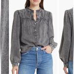 Rails  Camille Womens Size XXL Black‎ Acid Wash Long Sleeve Top Shirt Blouse NEW Photo 11