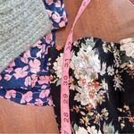 Ark & Co. Black Floral Mini Fit Flare Triangle Puff 3/4 Sleeve Dress M Photo 1