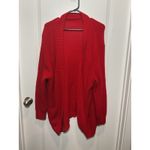 Orange Creek LOT Womens Oversized Knit Cardigan Sweater XXL Bright Red Open Front Pockets Photo 4