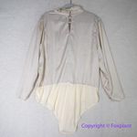 Eloquii New! ‎ Beige cream Long Sleeve Mock Neck keyhole Front Bodysuit Photo 9