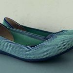 Rothy’s The Point Aquamarine Blue Green Washable Knit Retired Ballet Flats Size 6 Photo 1