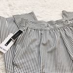 Nine West π high rise wide leg knit gingham jacquard pull on pants black white Photo 7