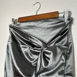 superdown NWT Women's M Samara Knot Mini Skirt in Silver Mini Evening Night Out Photo 6