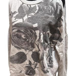 All Saints Sweatshirt‎ Gray Cold Shoulder Size Medium Floral Photo 0