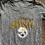 NFL  Vintage Look Steelers Long Sleeve V Neck T Shirt Photo 1