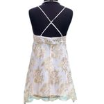 Cache Gold Metallic Silk Sheer Illusion Lace Top Dress Fit Flare New NWT $158 Photo 1