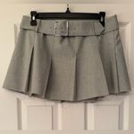 Free People  SER.O.YA Kimi Low Rise Gray Pleated Mini Skirt with Belt Size Small Photo 5
