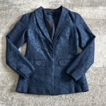 J Brand  Layla Blazer Jacket Womens Small Navy Floral Jacquard Metallic Holiday Photo 1
