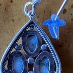 Genuine White Buffalo Sterling Silver Earrings Black Photo 3