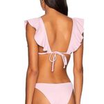 Eberjay eberjey Pique Graziela Pink Bikini Ruffle High Cut Cheeky Small Textured Ribbed Photo 1