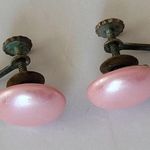 Vintage Retro Barbie Pink Circle Screw On Earrings Costume Jewelry Photo 3