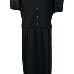 Vintage Kari's Korner‎ Black Maxi Dress Lace Short Sleeve Women Plus 30 Formal Size 30W Photo 0