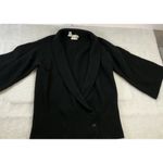 DKNY Pure Black Wrap Cardigan Lambs Wool Cashmere Women’s Small Bell Sleeve Lux Photo 4