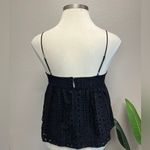 J.Crew  Black Eyelet Peplum Tank - Size L Photo 1