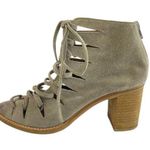 Jeffrey Campbell Corwin Women's Gray Taupe Lace Up Zip Suede Booties Size 8.5 Photo 0