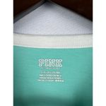 PINK - Victoria's Secret Women’s Pink Small Aqua & White Short Sleeve Crop Top Photo 4