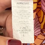 Adrienne  London Floral Satin Print Tie Neck Blouse Large Top Lined‎ Retro Bright Photo 6