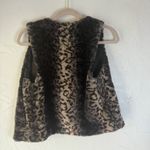 Cache  Y2k Faux Fur Vest Studded Embellished Black Brown Animal Print S Small‎ Photo 5