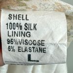 Giusy Top Women's Large Beige Floral 100% Silk Blouse‎ Dainty Cottage Feminine Photo 6