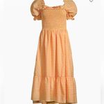 Rachel Parcell  Smocked Gingham-Printed Midi-Dress size large Photo 6