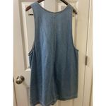 Vintage Blue Denim Dungarees 1/4 Zip Up MINI Dress Pinafore L JUMPER COUNTRY Size L Photo 9