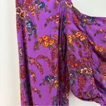 Urban Outfitters Purple Floral Cropped Length Long Sleeve Blouse Size XS Photo 2