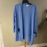 Nordstrom Rack Blue Open Front Long Cardigan Sweater Pockets Womenโs Large Photo 1